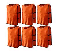 Jessedaa 13 colors Football Bibs Training Vests Training Equipment for Football/Soccer/Rugby/Netball/Team Games avaible for Juniors and Adults (Pack of 6)- Orange