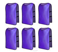 Jessedaa 13 colors Football Bibs Training Vests Training Equipment for Football/Soccer/Rugby/Netball/Team Games avaible for Juniors and Adults (Pack of 6)-Purple
