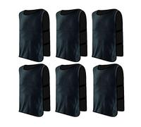 Jessedaa 13 colors Football Bibs Training Vests Training Equipment for Football/Soccer/Rugby/Netball/Team Games avaible for Juniors and Adults (Pack of 6)-Black