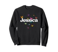 JESSICA - Adorable girl name with colorful Butterlies Sweatshirt
