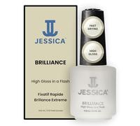 JESSICA Brilliance Top Coat Nail Polish, Quick Dry, High Gloss Finish, Clear, 14.8ml