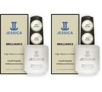 JESSICA Brilliance Top Coat Nail Polish, Quick Dry, High Gloss Finish, Long Lasting, Clip Resistant, 7.4ml (Pack of 2)