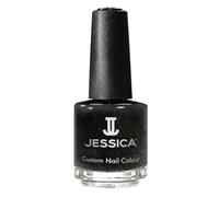 JESSICA Custom Colour Long Lasting Nail Polish, Black Ice, 14.8ml | Mysterious black with shimmer finish, Chip resistant nail polish, Rich colour with high-gloss finish, Professional nail paint