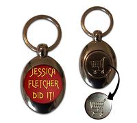Jessica Fletcher Did It - £1/€1 Metal Shopping Coin Token Key Ring