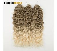 Jessica Hair Synthetic Deep Wave Twist Crochet Braids Hair Omber Curly Hair High Temperature Fiber Braiding Hair Extensions T1B-RWHITE5(A)