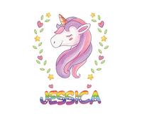 Jessica: Jessica Notebook Journal 6x9 Personalized Gift For Jessica Unicorn Rainbow Colors Lined Paper