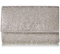 Jessica McClintock Alexis Sparkle and Shine Clutch, Silver, One Size