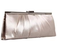 Jessica McClintock Blaire Women's Satin Frame Evening Clutch Bag Purse with Shoulder Chain Included, Champagne, One Size