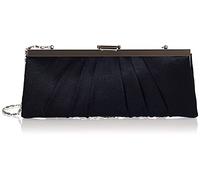 Jessica McClintock Blaire Women's Satin Frame Evening Clutch Bag Purse with Shoulder Chain Included, Navy, One Size