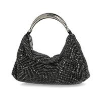 Jessica McClintock Rae Diamond Mesh Rhinestone Hobo Handbag for Women, Black