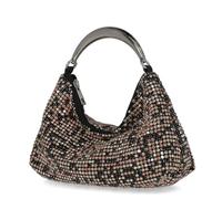 Jessica McClintock Rae Diamond Mesh Rhinestone Hobo Handbag for Women, Black Multi