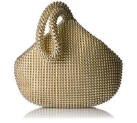 Jessica McClintock Staci Mesh Wristlet Pouch, Light Gold