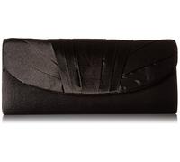 Jessica McClintock Women's Angel Satin Tuxedo Flap Evening Clutch Handbag, Black, One Size