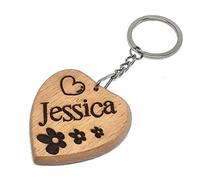 Jessica Personalised Engraved Wooden Keyring