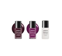 JESSICA Phēnom 3-Pack Nail Polish Gift Set | Gel-Effect & Long Lasting Nail Polish | Chip-Resistant & No UV Lamp Needed | Lap of Luxury & Embellished + Finale Shine Top Coat | Regal Trio | 3 x 14ml