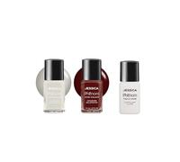 JESSICA Phēnom 3-Pack Nail Polish Gift Set | Gel-Effect & Long Lasting Nail Polish | Chip-Resistant & No UV Lamp Needed | So Fresh & Left Me On Red + Finale Shine Top Coat | Date Night Trio | 3 x 14ml