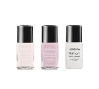 JESSICA Phēnom Internal Reflection Collection 3-Pack Nail Polish Gift Set | Heaven Sent, Pale Pink with a Soft Shimmer Finish + Dream On Vivid Colour, Pearly Lilac + Finale Shine Top Coat | 3 x 14ml