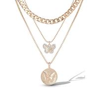 Jessica Simpson COSTUME NECKLACE SET 16/17/17.5"+3",GLASS STONE