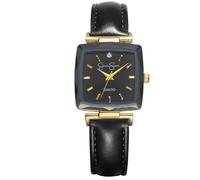 Jessica Simpson Diamond Collection Women's Square Dial Watch, Leather Strap, Classic Quartz Movement, Elegant Dress Watch