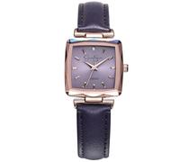 Jessica Simpson Diamond Collection Women's Square Dial Watch, Leather Strap, Classic Quartz Movement, Elegant Dress Watch, Bronze/Grey, Classic