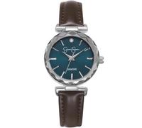 Jessica Simpson Diamond Collection Women's Watch, Classic Quartz, Leather Band, Round Faceted Crystal Face, Elegant Dress Watch for Women