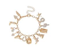 Jessica Simpson Gold Tone Charm Bracelet for Women 7"+3"