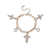 Jessica Simpson Iimitation Gold Assorted Charm Bracelet, One Size, Costume, no gemstone