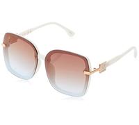 Jessica Simpson J6112 Fashionable Oversized UV Protective Square Sunglasses. Glam Gifts for Women, 65 mm, White