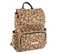 Jessica Simpson Mini Drawstring Backpack with Magnetic Buckle Flap Top for Women for Work, Classes, Commuting, and Travel, Cheetah, Mini, Compact
