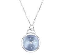 Jessica Simpson Pendant Necklace Watch for Women, Silver, Retro