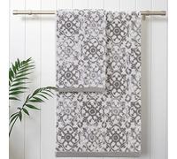 Jessica Simpson Premium Bathroom Décor | Includes 2 Hand 2 Shower Towels | 100% Cotton & Machine Washable, Skyrocket Grey (4 Pack), M