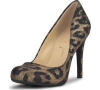 Jessica Simpson Women's Calie Round Toe Classic Heels Pumps Shoes, Golden Copper Wild Cat, 5 UK