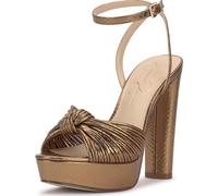 Jessica Simpson Womens Immie Ankle Strap Platform Pumps, Bronze, 5