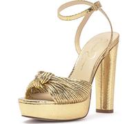 Jessica Simpson Womens Immie Ankle Strap Platform Pumps, Gold, 9 UK