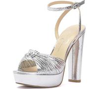 Jessica Simpson Womens Immie Platform Sandal with Ankle Strap, Silver, 2 UK