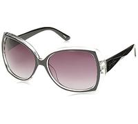 Jessica Simpson Women's J5234 Ox Non-Polarized Iridium Round Sunglasses, Black, 70 mm