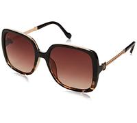 Jessica Simpson Women's J5715 Oxts Non-Polarized Iridium Square Sunglasses Black Tortoise 65 mm