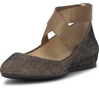 Jessica Simpson Women's Mandalaye Ballet Flat, Bronze/Black, 6