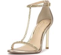 Jessica Simpson Women's Qiven T-Strap High Heel Heeled Sandal, Champagne, 8 UK