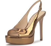 Jessica Simpson Women's Sibilla Slingback Platform Pump, Bronze Mirror Metallic, 7.5