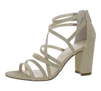 Jessica Simpson Women's Stassey Block Heel Strappy Sandal Pump, Champagne, 5 UK