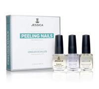 JESSICA Nail Strengthener and Repair Treatment for Peeling Nails, 3 Step Nailcare Kit with Cuticle Oil, Fusion Base, and Brilliance Top Coat, Clear, Fast Drying