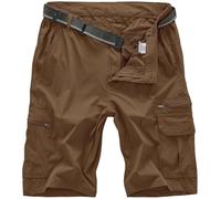 Jessie Kidden Men's Cargo Hiking Shorts Outdoor Lightweight Quick-Dry Tactical Walking Climbing Fishing Short with Zipper Pockets #6222-Coffee-36