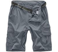 Jessie Kidden Men's Cargo Hiking Shorts Outdoor Lightweight Quick-Dry Tactical Walking Climbing Fishing Short with Zipper Pockets #6222 Grey-38