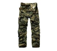 Jessie Kidden Men's Loose Cotton Cargo Combat Work Multi-Pocket Pants with 8 Pockets,Casual Trousers #7533 B-Camo-42