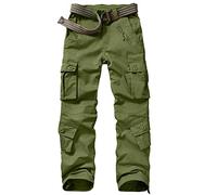 Jessie Kidden Women's Combat Cargo Trousers Camo Camouflage Army Military Tactical Work Pants #2083-Army Green-38(18)