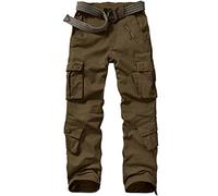 Jessie Kidden Women's Combat Cargo Trousers Camo Camouflage Army Military Tactical Work Pants #2083 Brown-28(6)