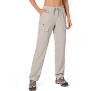 Jessie Kidden Women's Walking Hiking Cargo Trousers Convertible Lightweight Quick Dry UPF 50+ Zip Off Capri #2195-Light Khaki-8