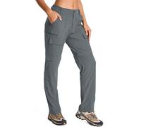Jessie Kidden Women's Walking Hiking Cargo Trousers Convertible Lightweight Quick Dry UPF 50+ Zip Off Capri #2195-Dark Grey-14