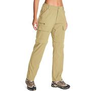 Jessie Kidden Women's Walking Hiking Cargo Trousers Convertible Lightweight Quick Dry UPF 50+ Zip Off Capri #2195-Khaki-10